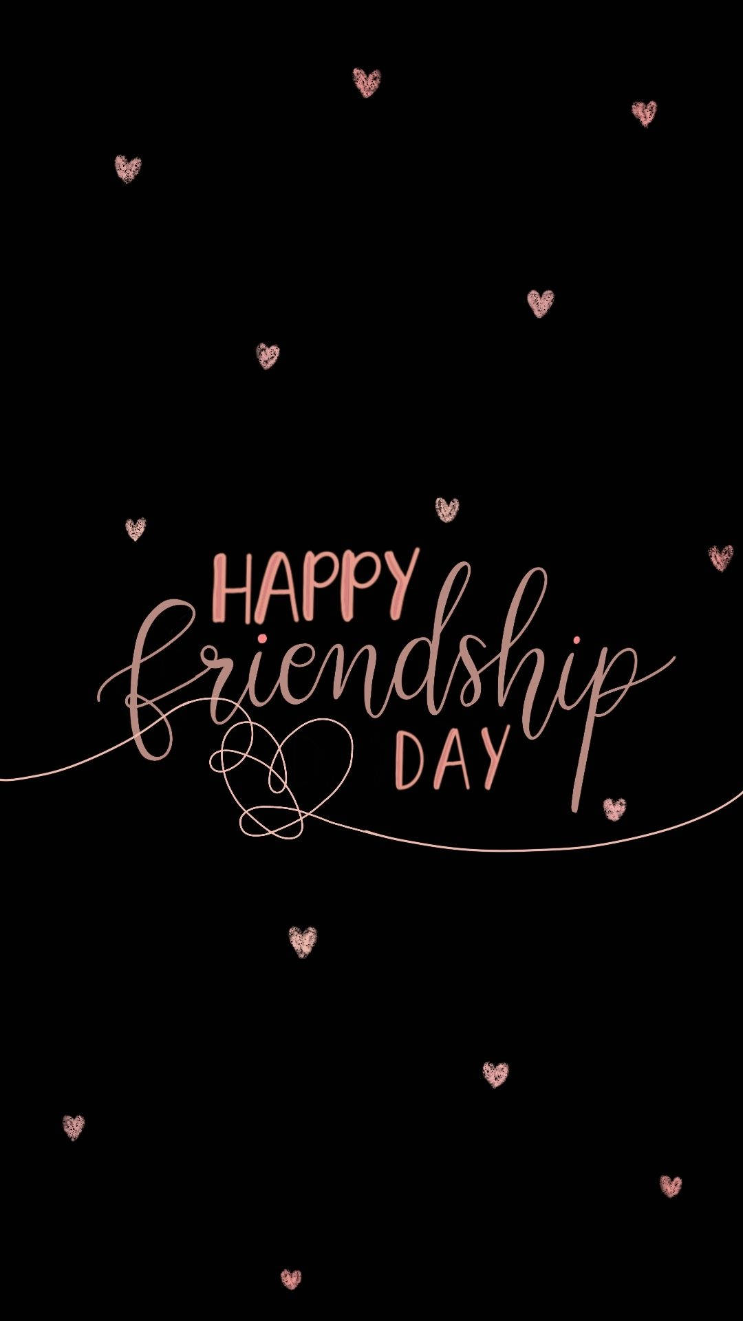 Happy Friendship Day With Hearts Wallpaper