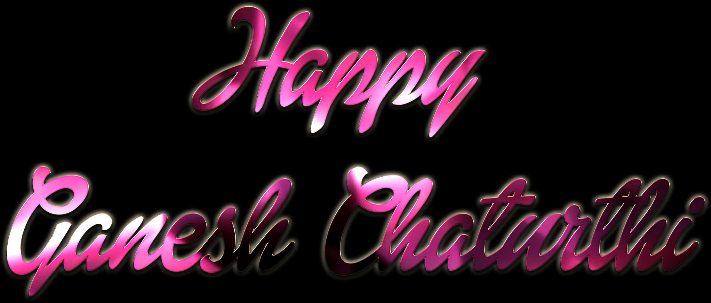 Happy Ganesh Chaturthi Text Graphic PNG