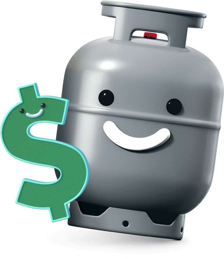 Happy Gas Cylinder With Dollar Sign PNG