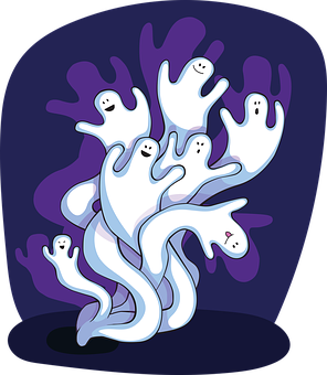 Happy Ghost Gathering PNG