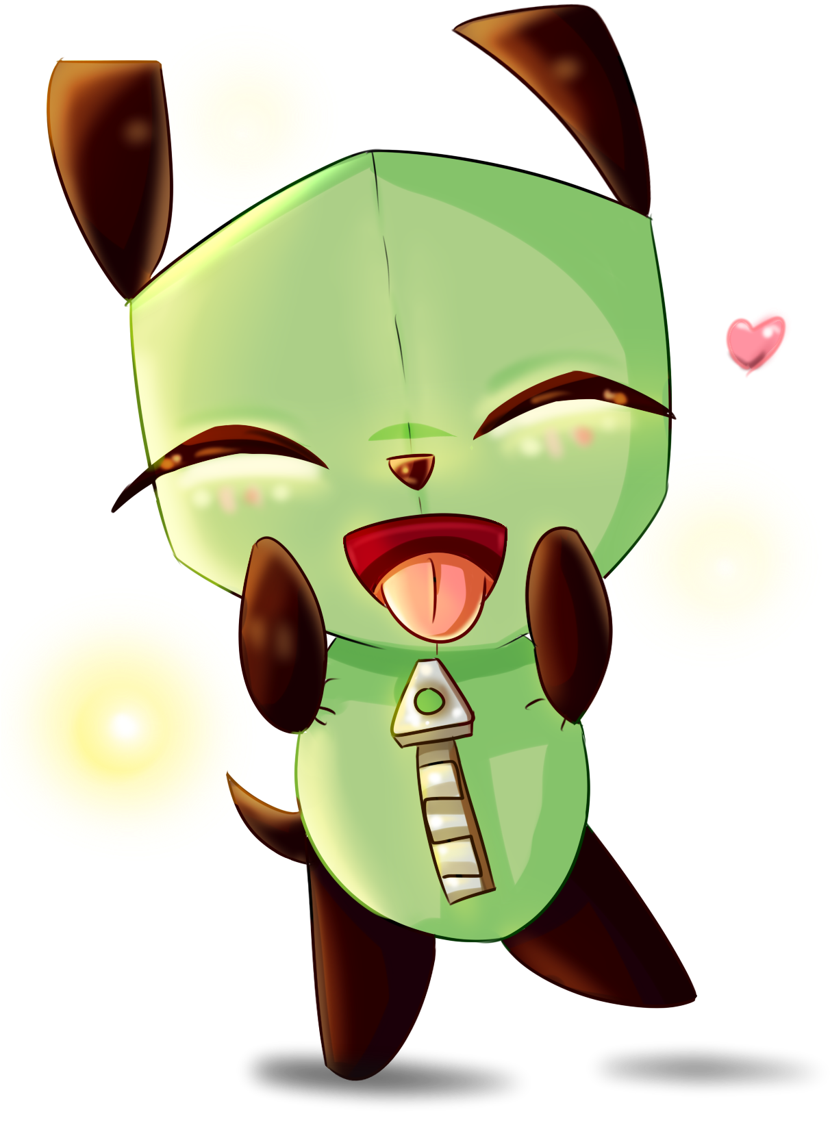 Happy Green Robot Cartoon PNG