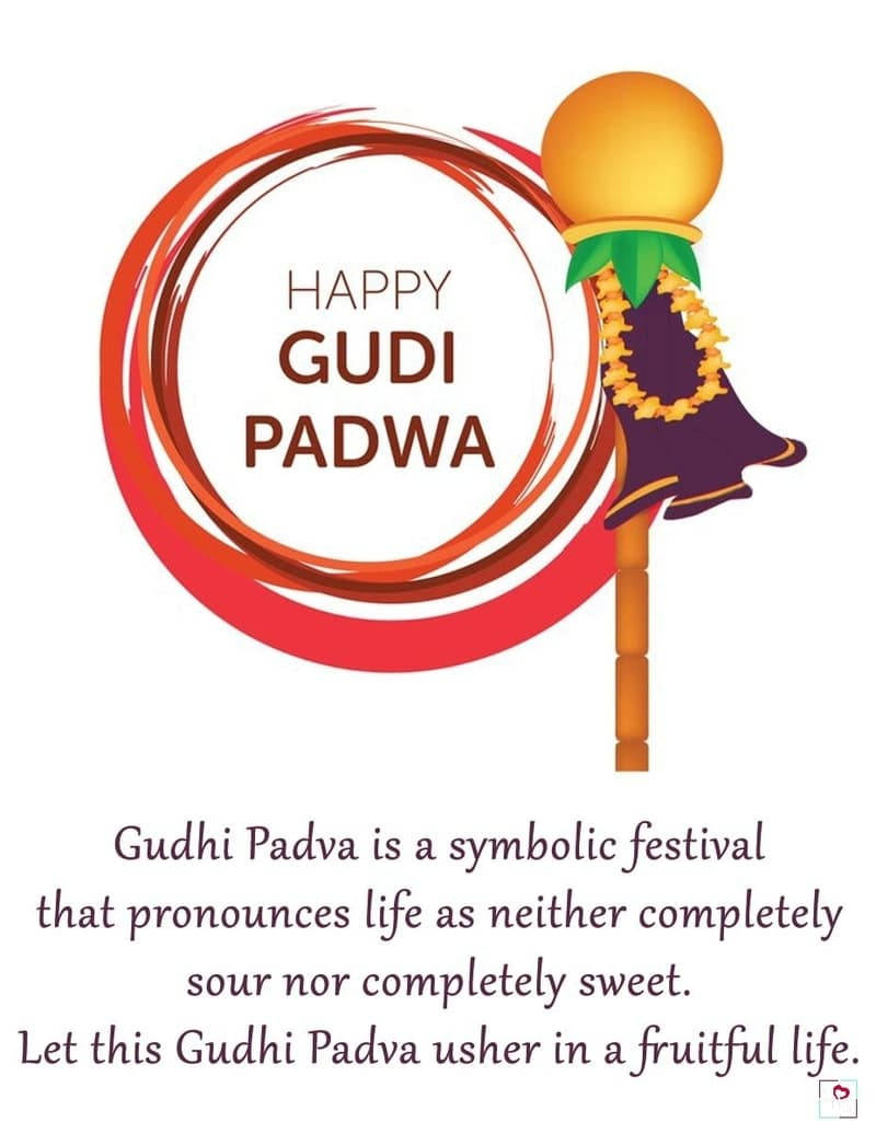 Happy Gudi Padwa White Background Wallpaper