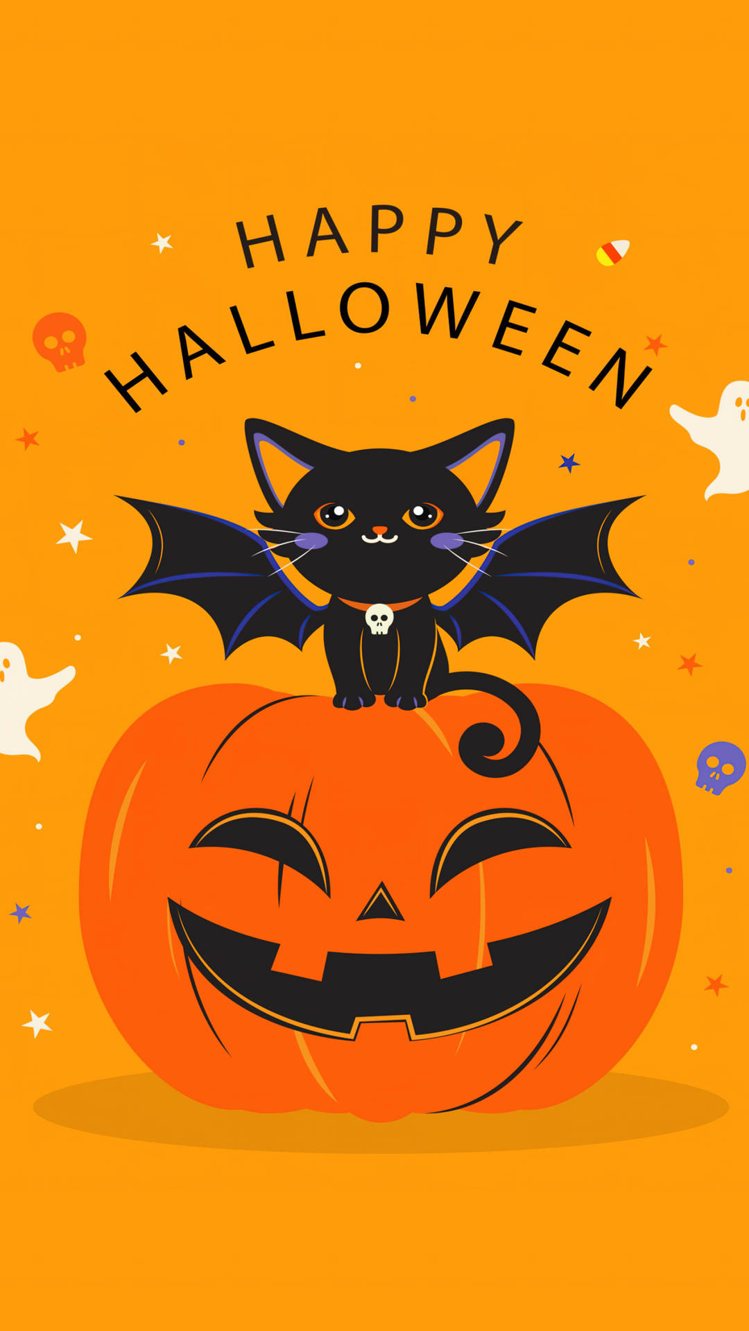 "Celebrate Happy Halloween with a spooky greeting" Wallpaper