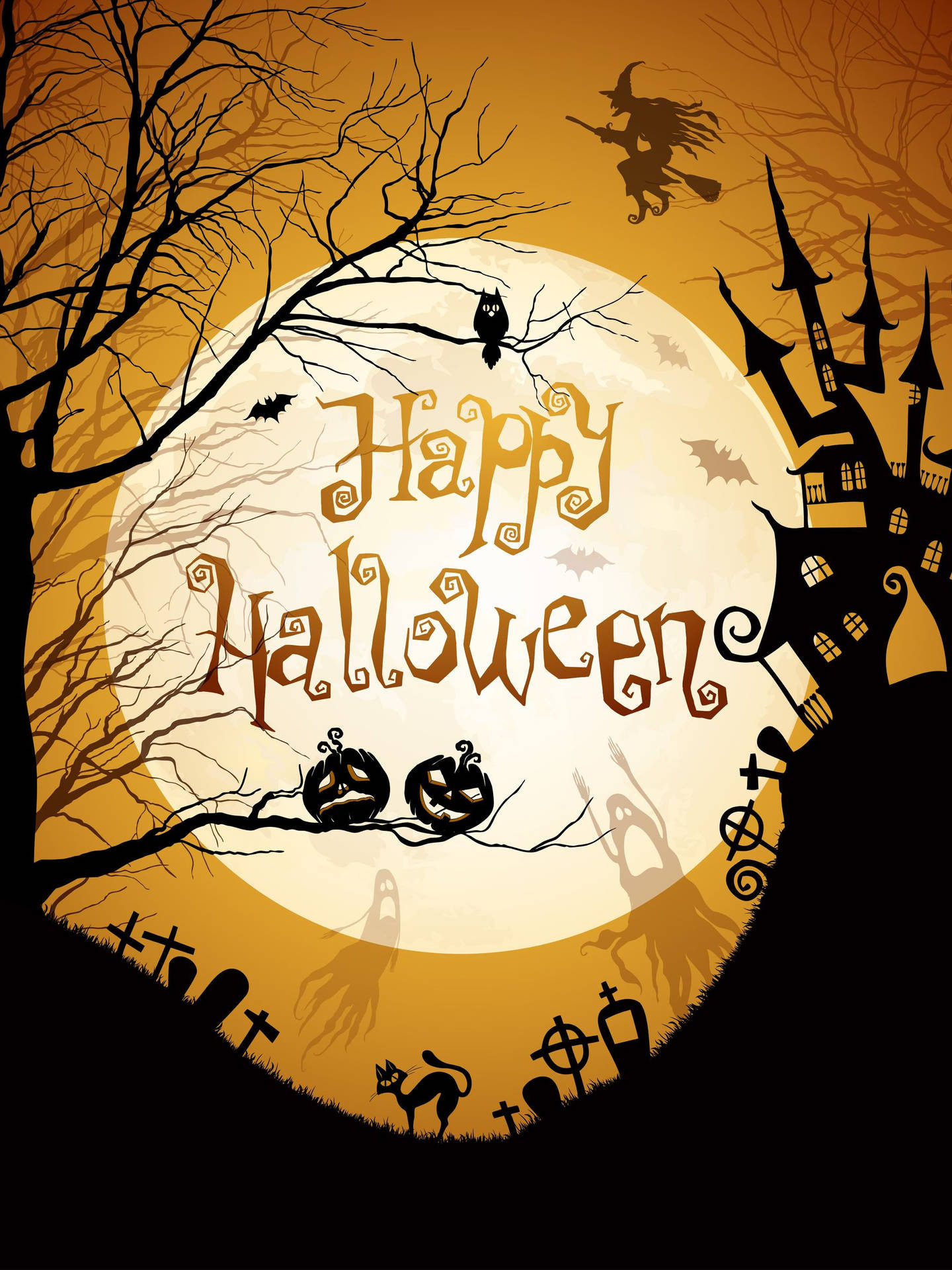 ¡celebraun Halloween Feliz, Divertido Y Espeluznante Este Año! Fondo de pantalla