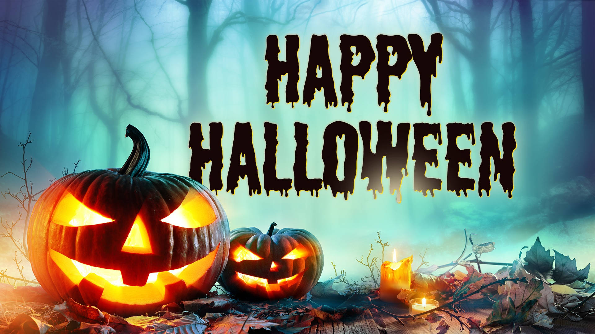 Fejr Halloween med en skræmmende visning. Wallpaper
