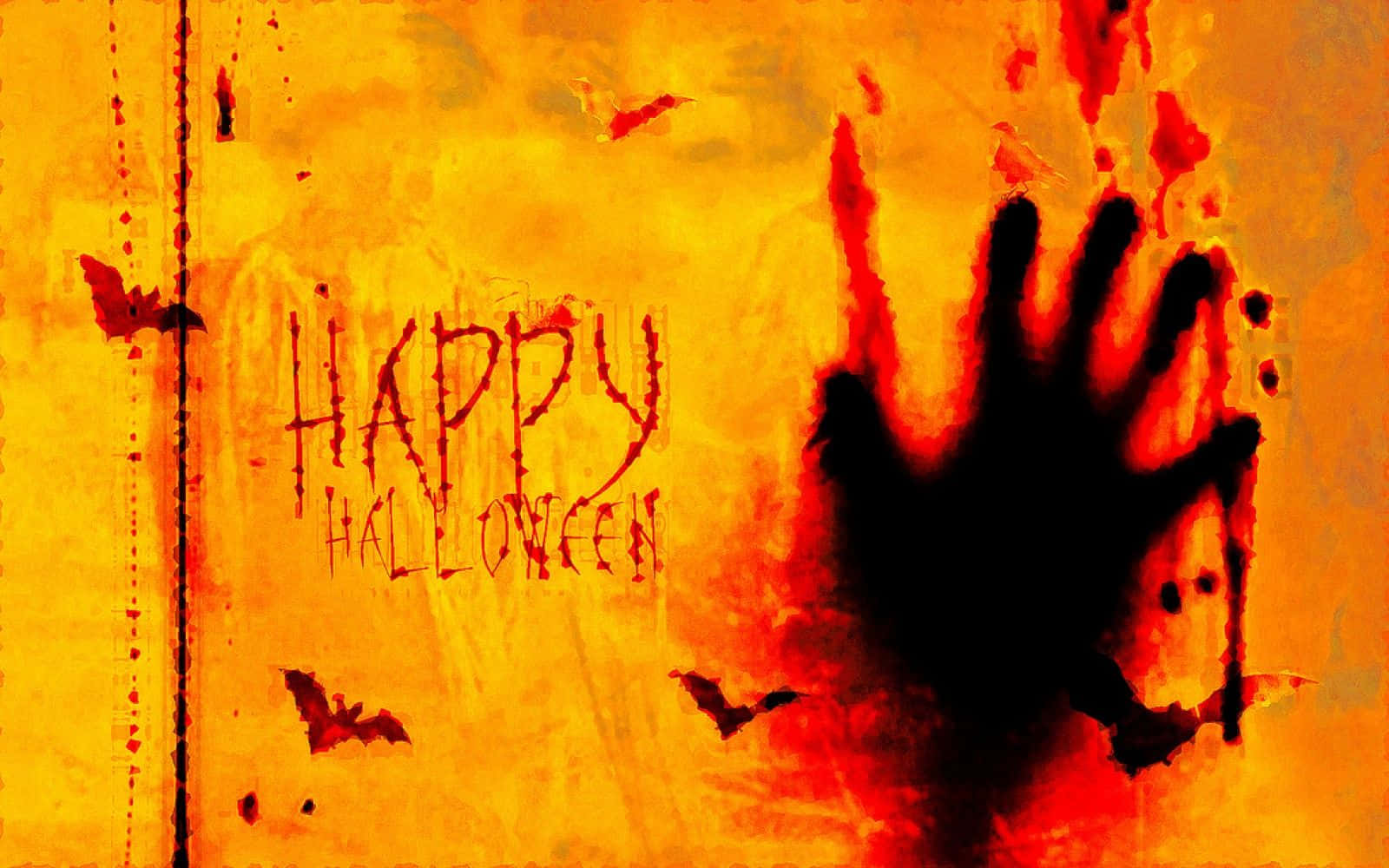 Happy Halloween Hand Print Picture