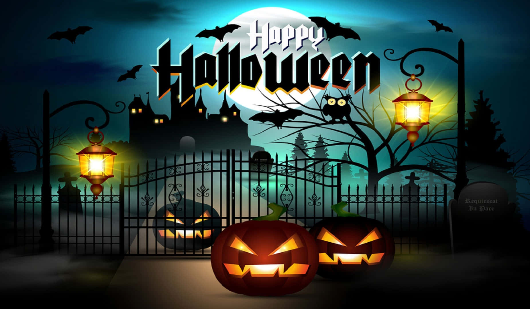 Happy Halloween Haunted Gates Picture
