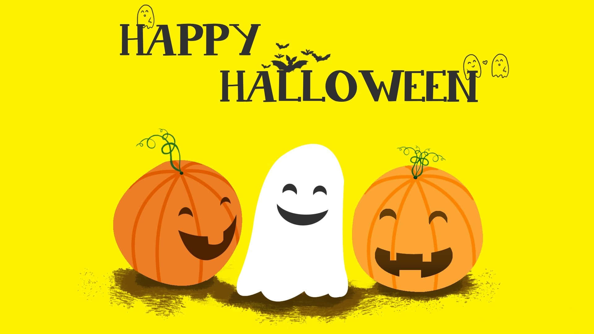 Glade Halloween Tyrødder Og Spøgelse Billede Tapet