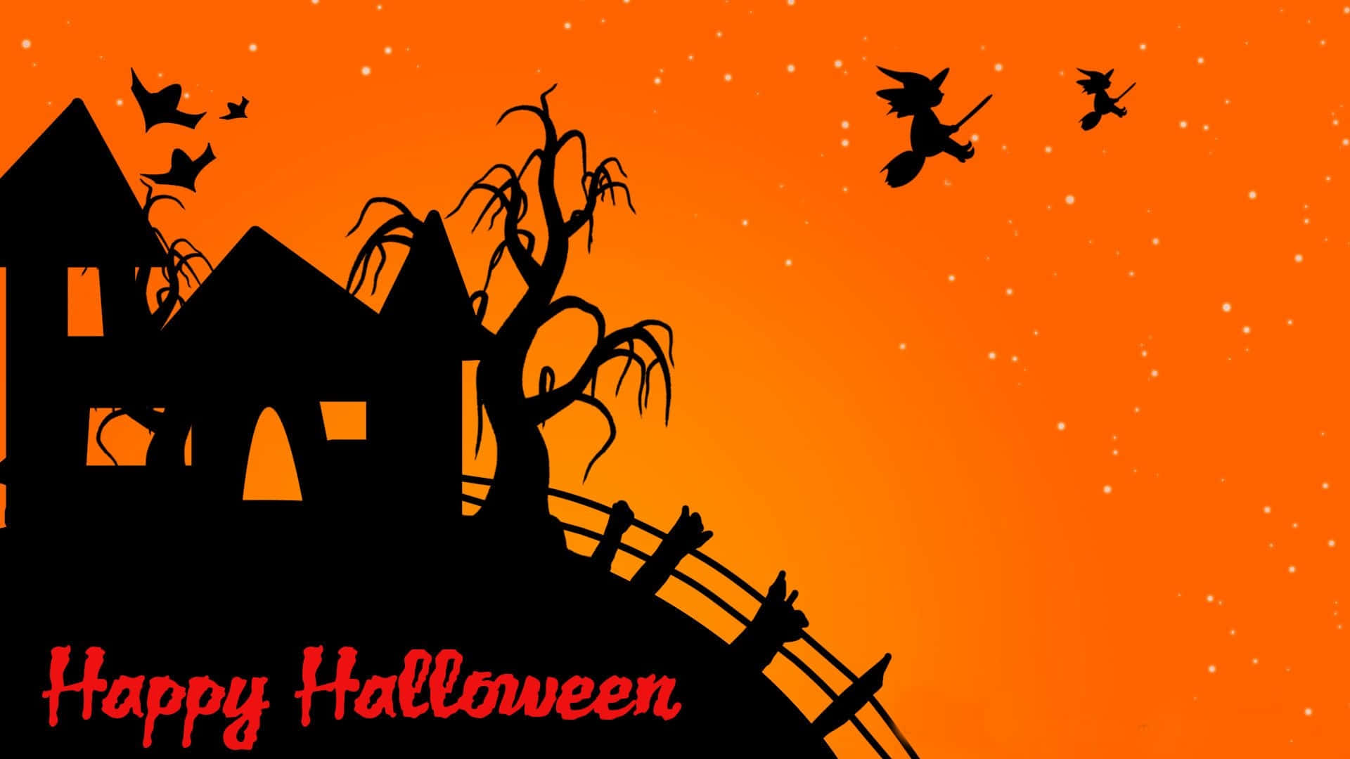 Happy Halloween Flying Witches Picture