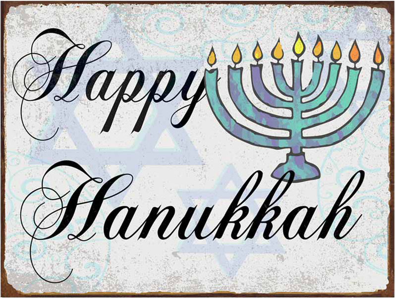 Happy Hanukkah Menorah Greeting PNG