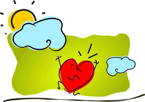 Happy Heart Cartoon Sunrise PNG