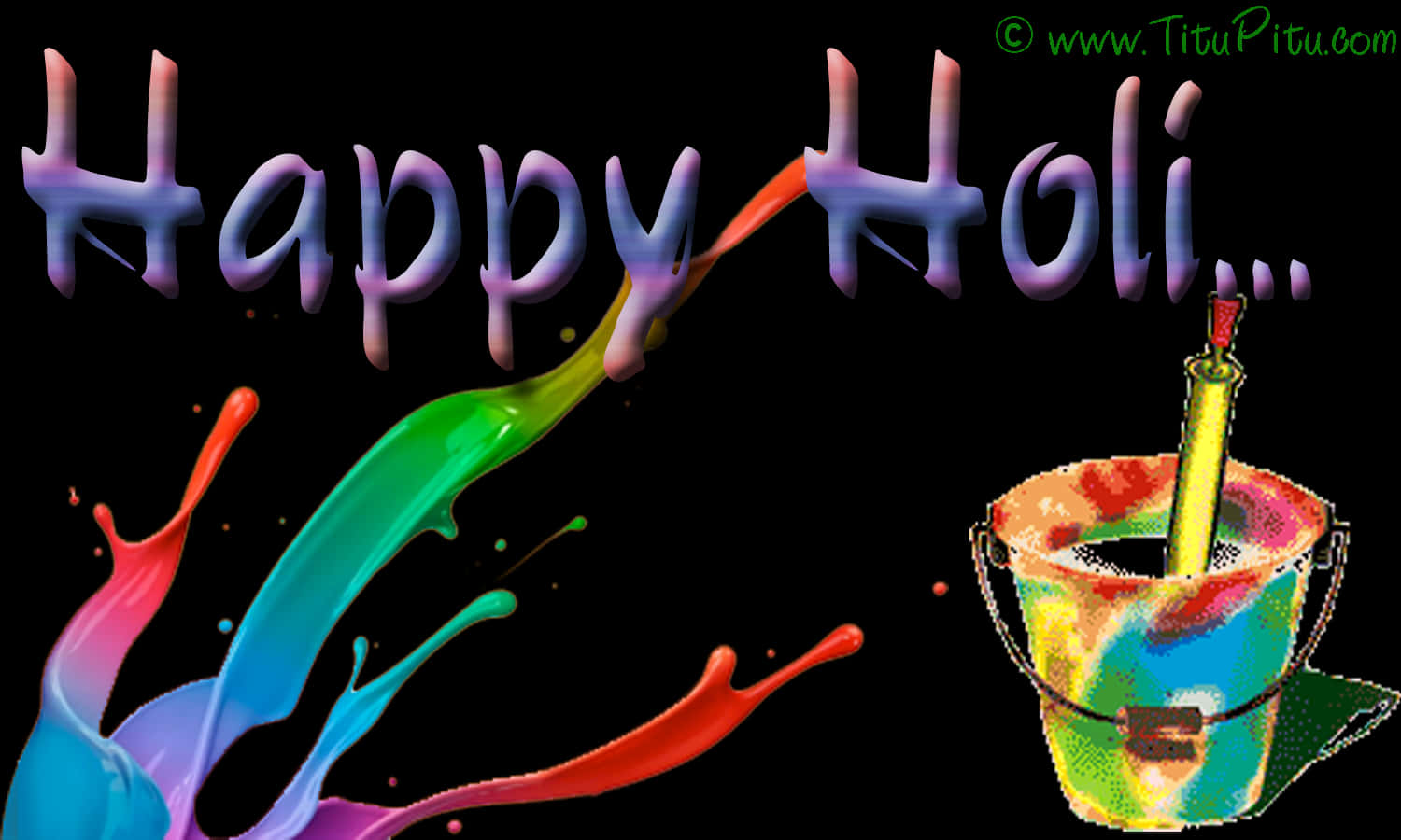 Happy Holi Celebration Colors PNG