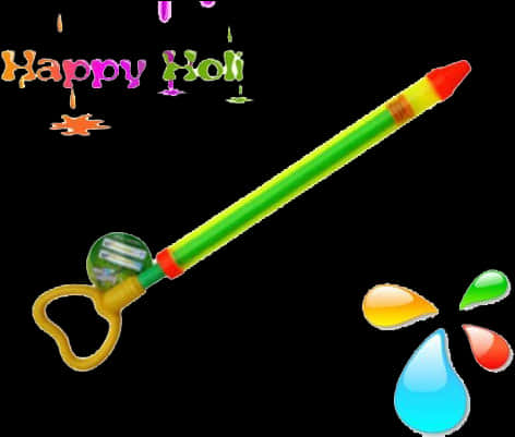 Happy Holi Celebration Pichkari Water Gun PNG