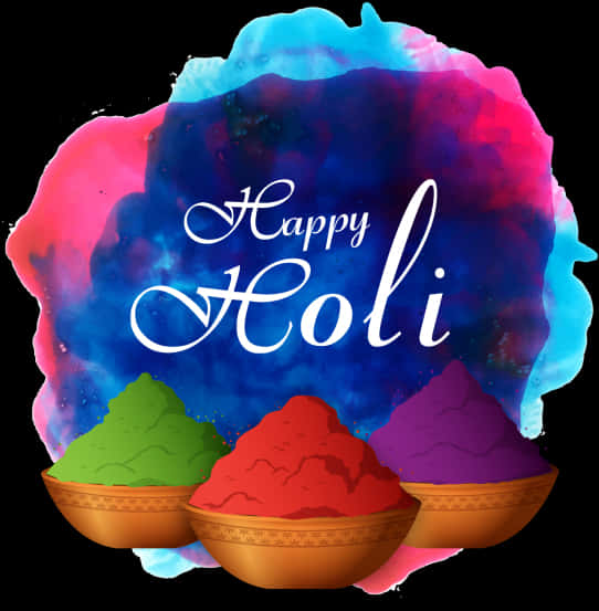 Happy Holi Colorful Celebration PNG