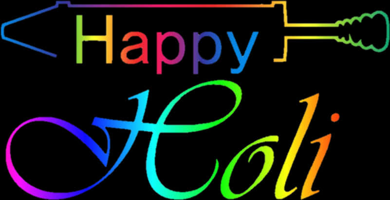 Happy Holi Colorful Greeting PNG