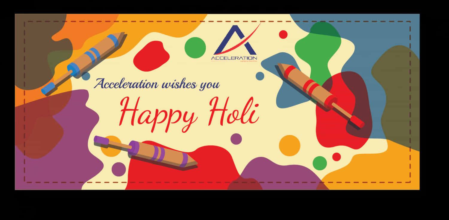 Happy Holi Greeting Card Acceleration PNG