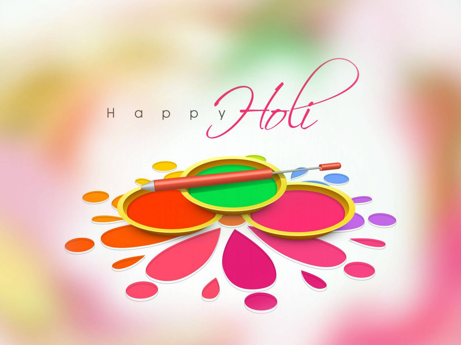 Happy Holi HD Drawing Wallpaper
