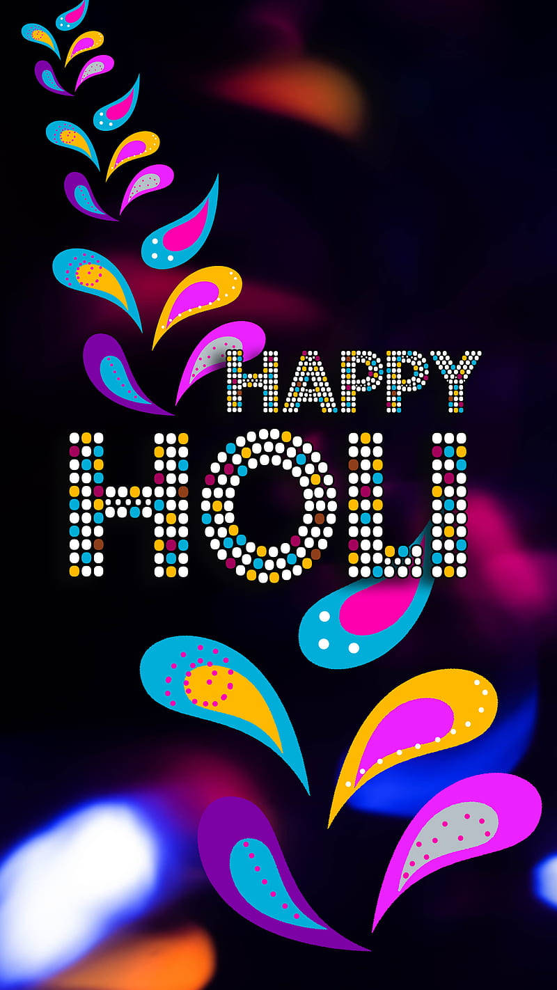 Happy Holi HD Greeting Artwork Wallpaper