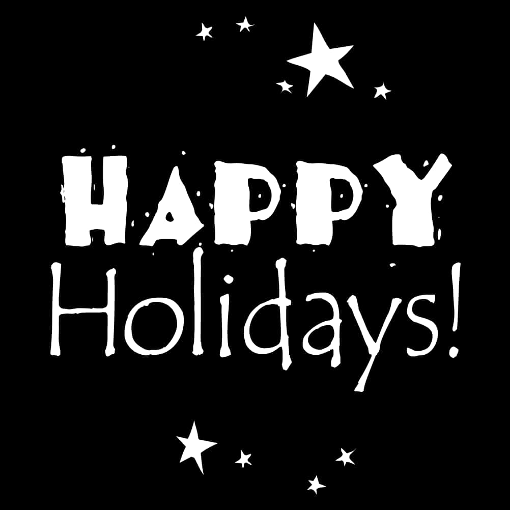 Happy Holidays Blackand White Greeting PNG