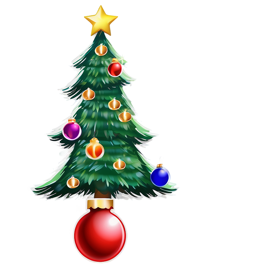 Happy Holidays Cartoon Tree Png 75 PNG