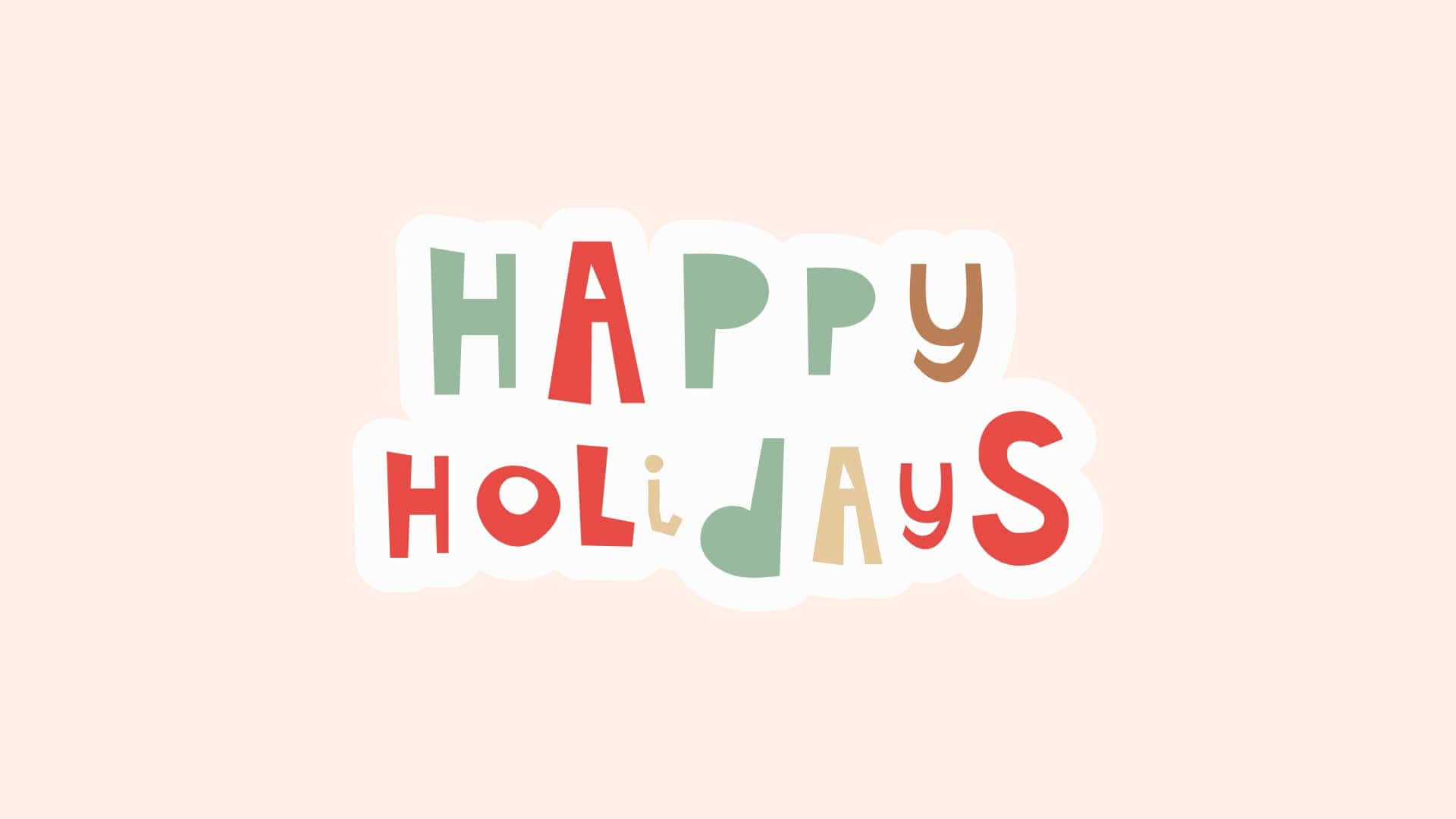 Happy Holidays Colorful Lettering Wallpaper