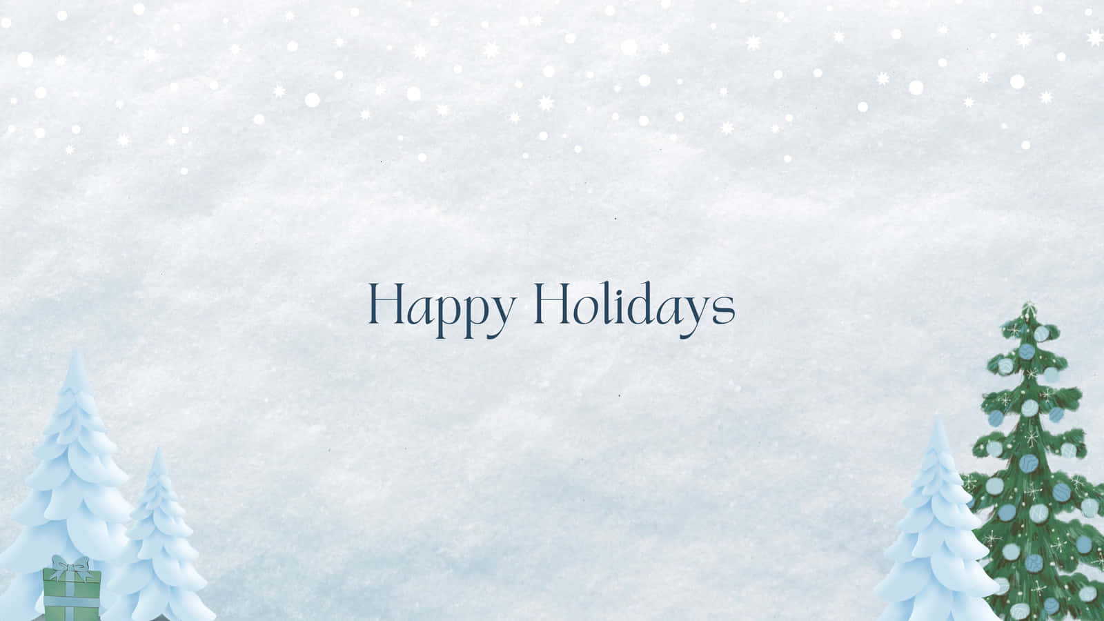 Happy Holidays Background With Snowy Trees Wallpaper