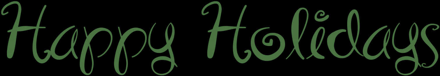 Happy Holidays Green Script PNG