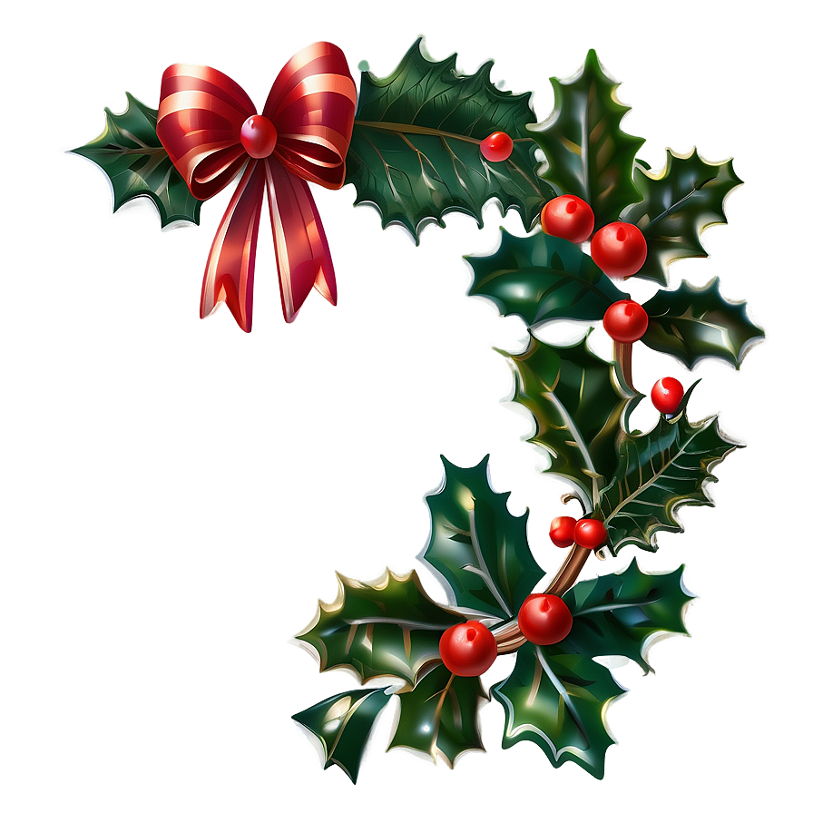 Download Happy Holidays Holly Decoration Png Fcd | Wallpapers.com