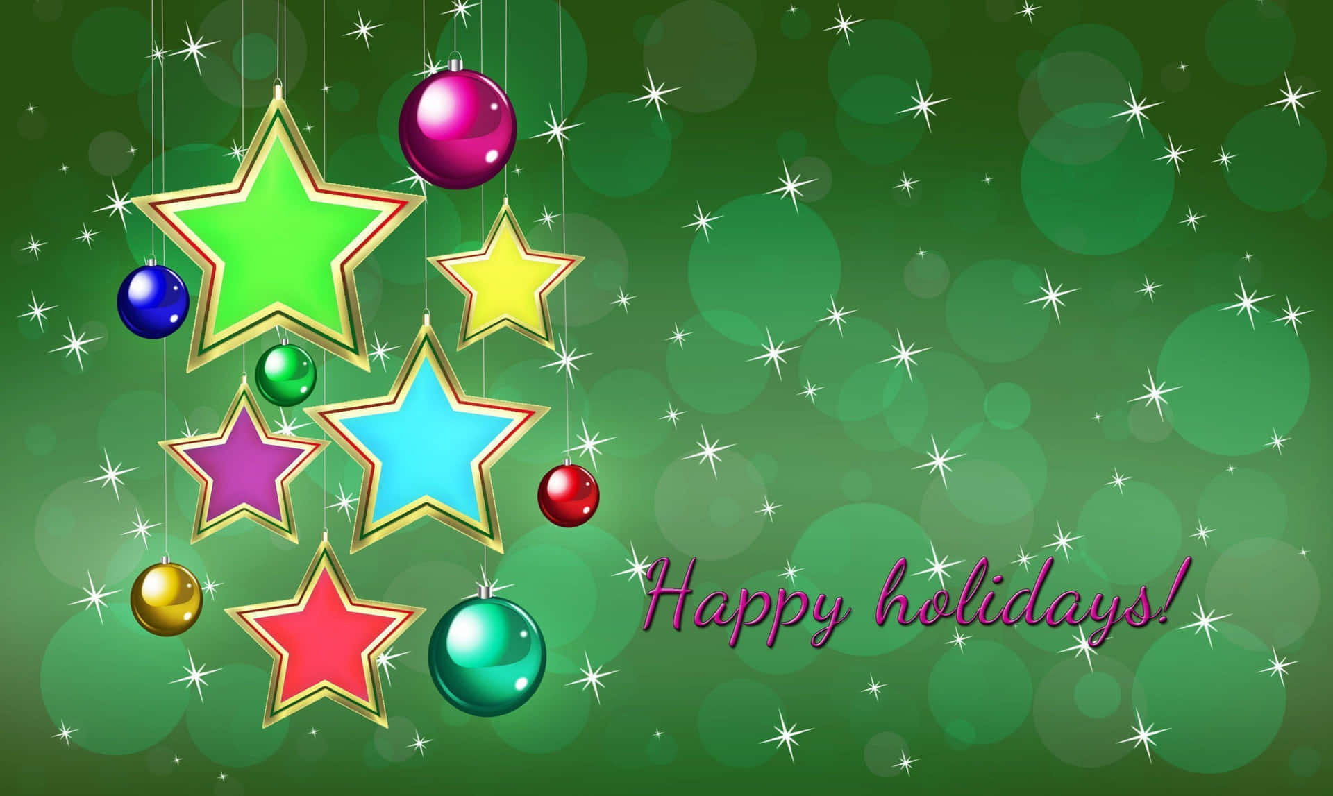 Green Stars Happy Holidays Picture