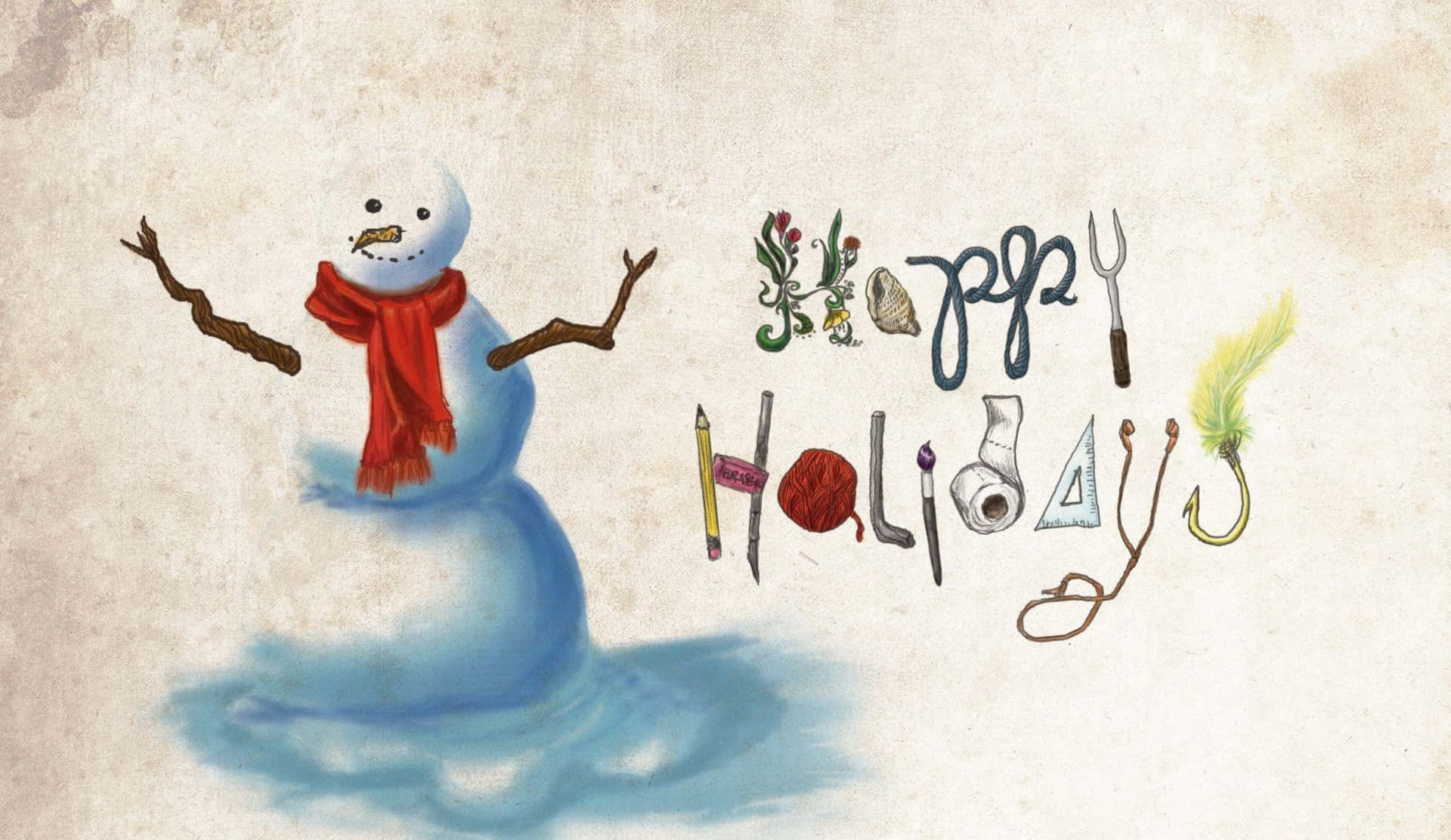 Happy Holidays Picture Snowman