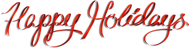Happy Holidays Red Script PNG