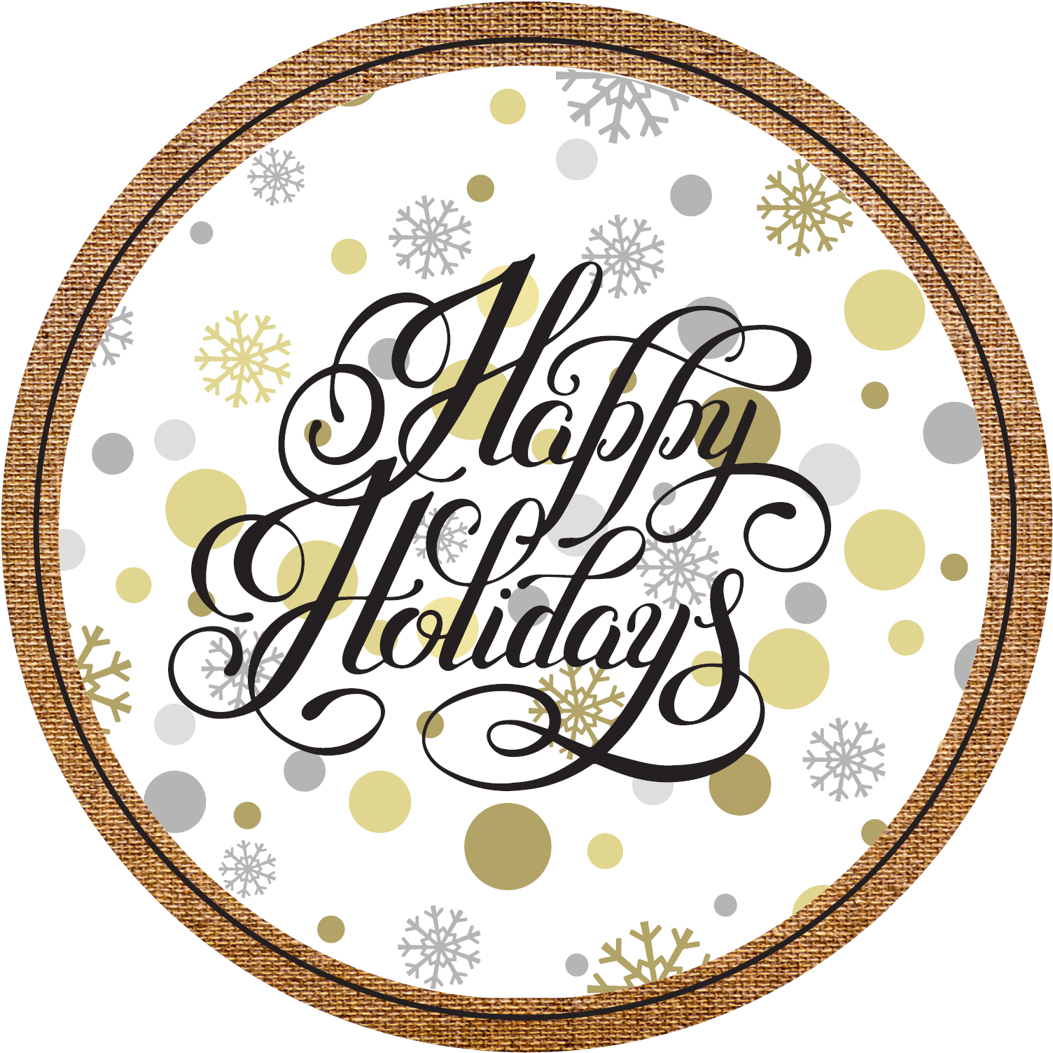 Happy Holidays Snowflake Decoration PNG