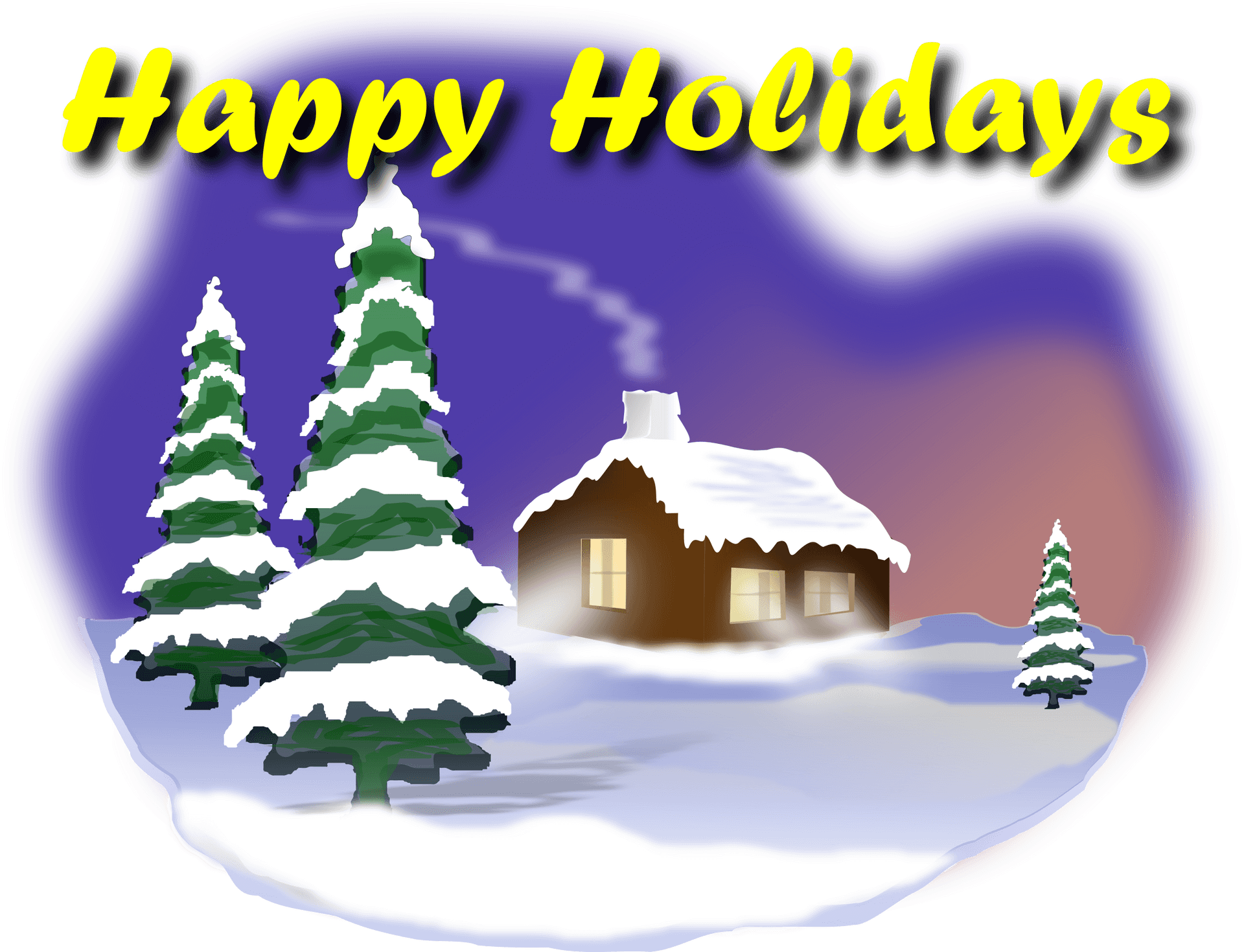 Happy Holidays Winter Scene PNG