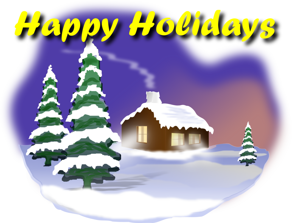 Happy Holidays Winter Scene PNG