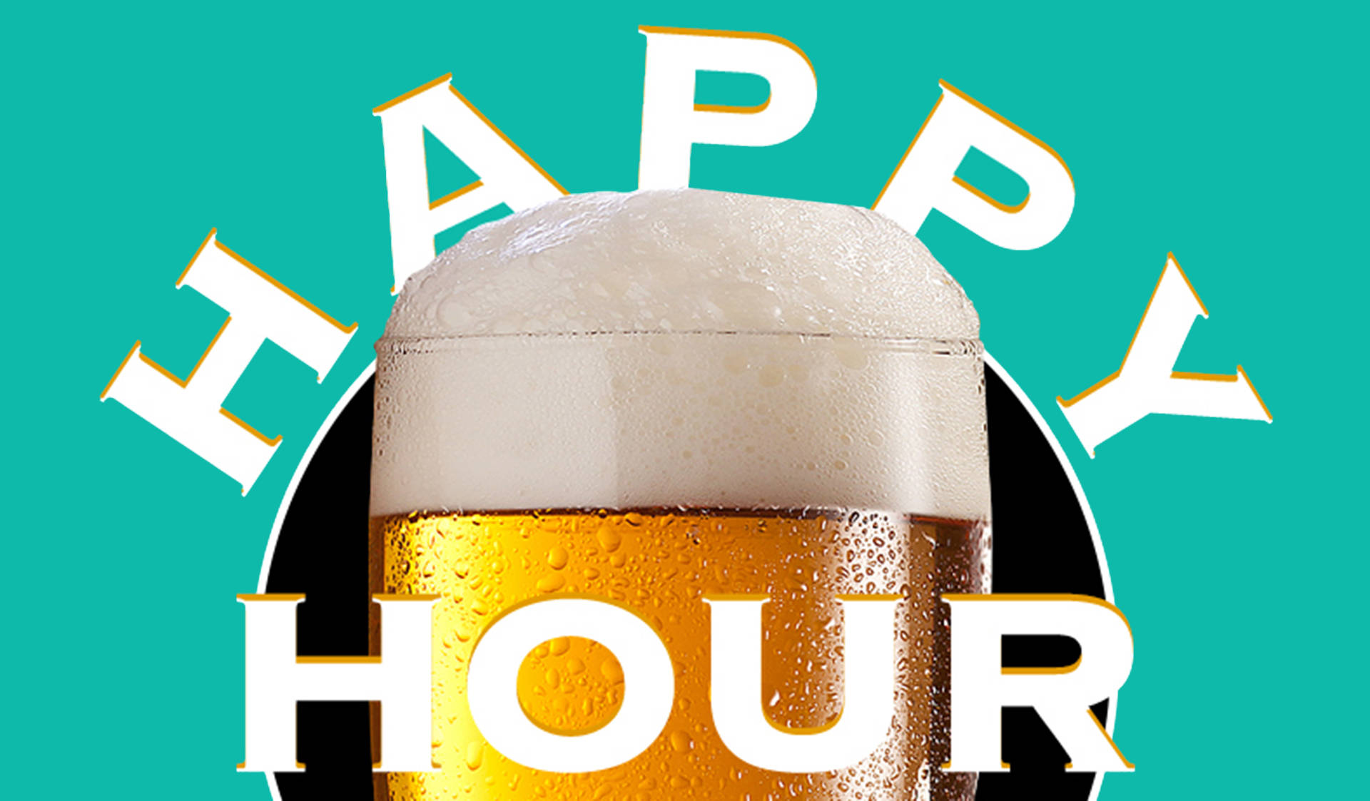 Happy Hour Beer Graphic Art Wallpaper