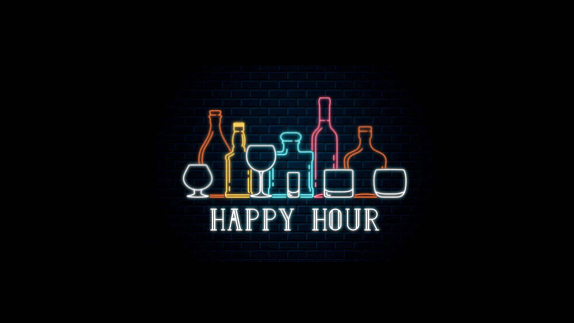 Happy Hour Bottles And Glasses Wallpaper