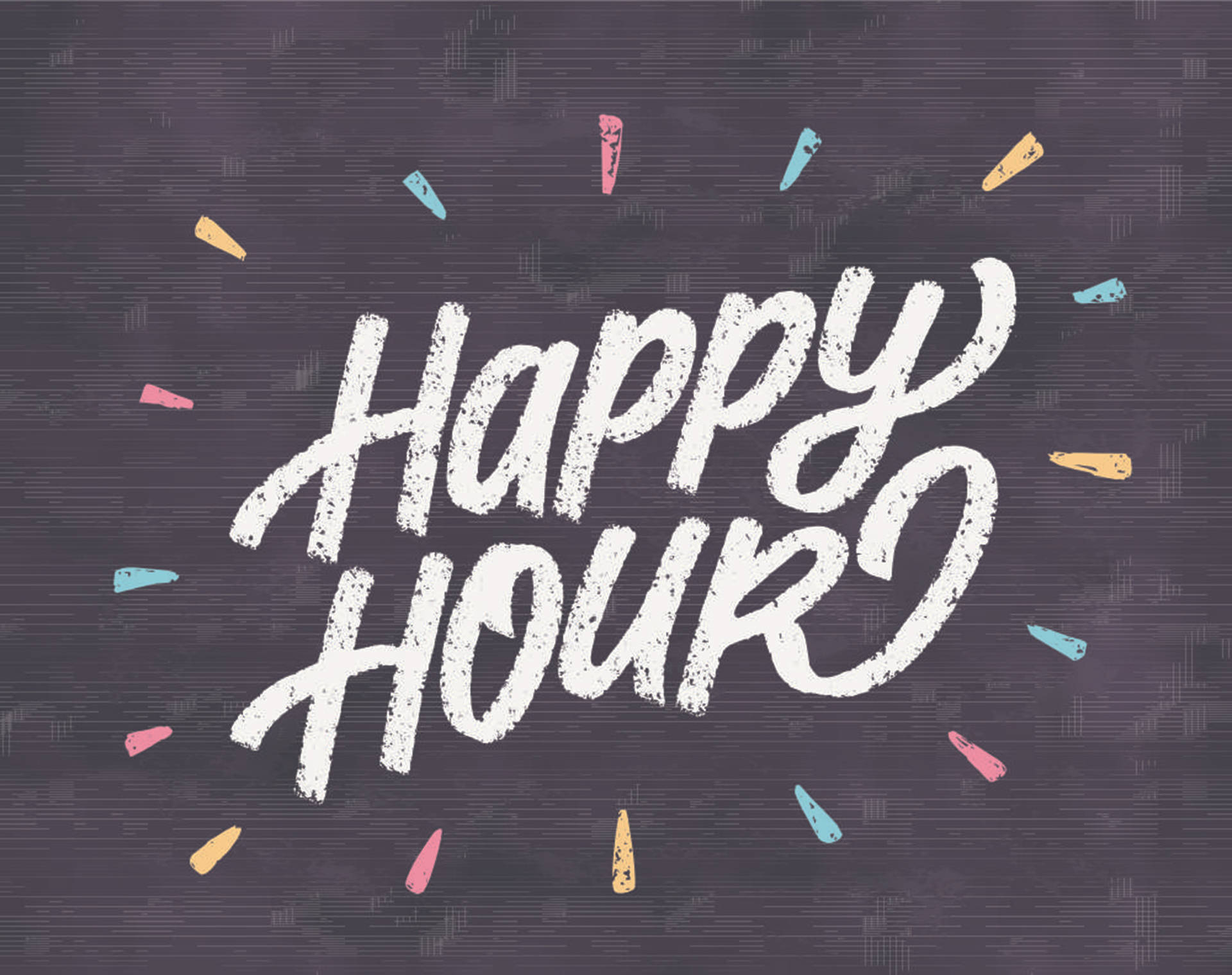 Happy Hour Chalk Design Wallpaper
