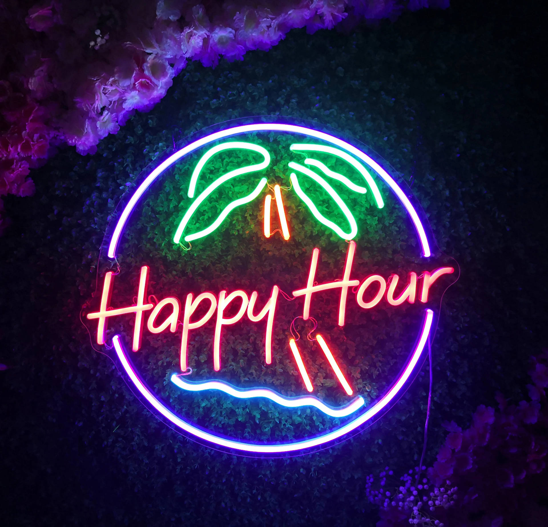Happy Hour Tropical Design Wallpaper