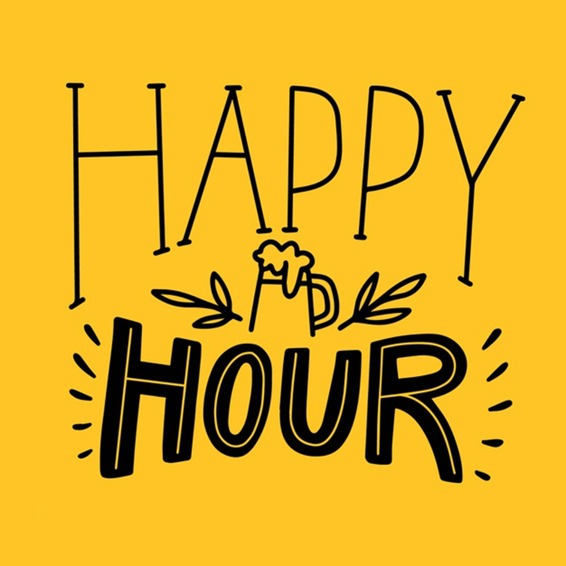 Happy Hour Yellow Aesthetic Wallpaper