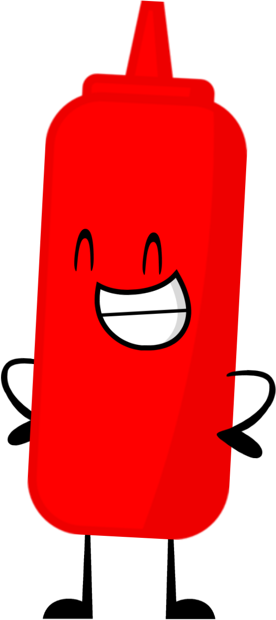 Happy Ketchup Character Cartoon PNG