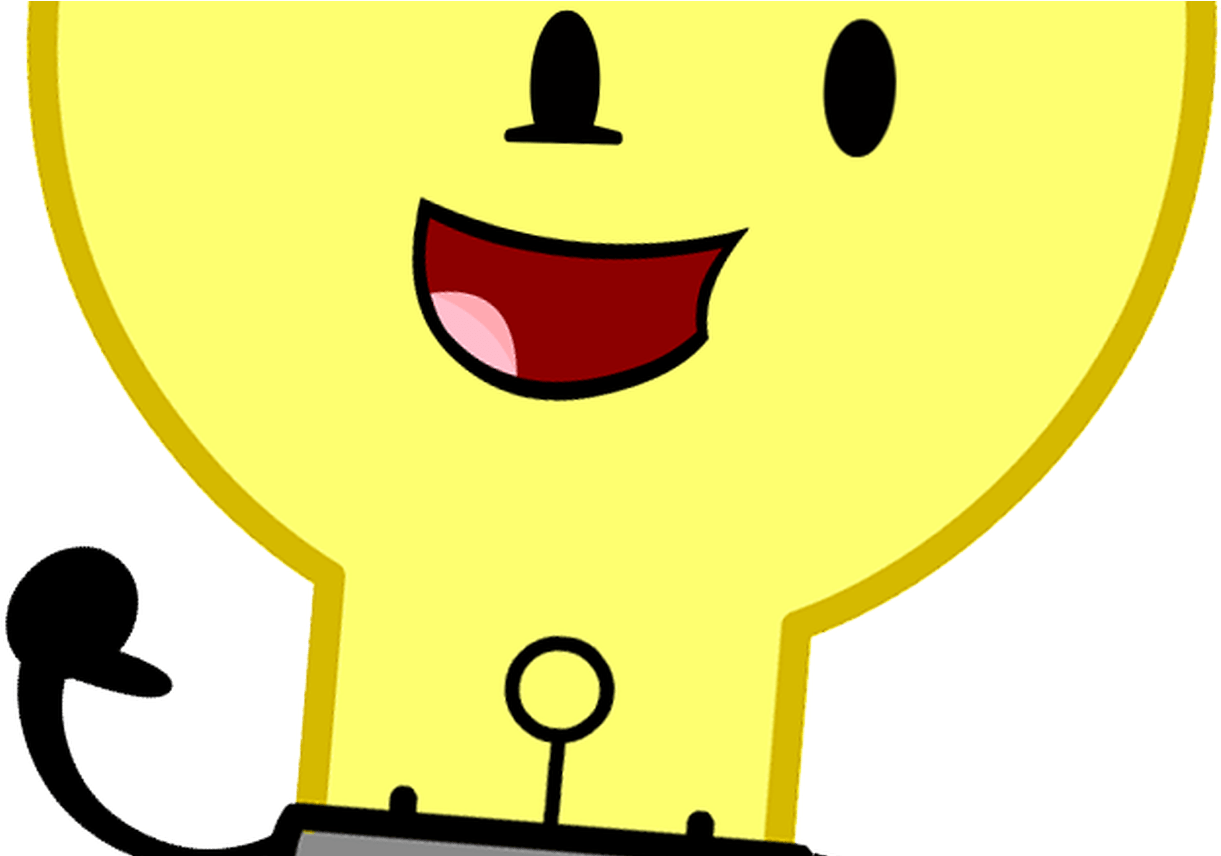 Happy Lightbulb Cartoon Character PNG