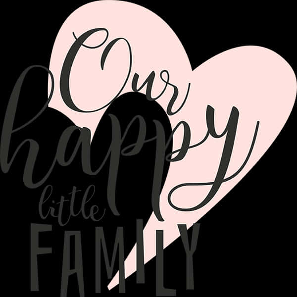 Happy Little Family Heart Graphic PNG