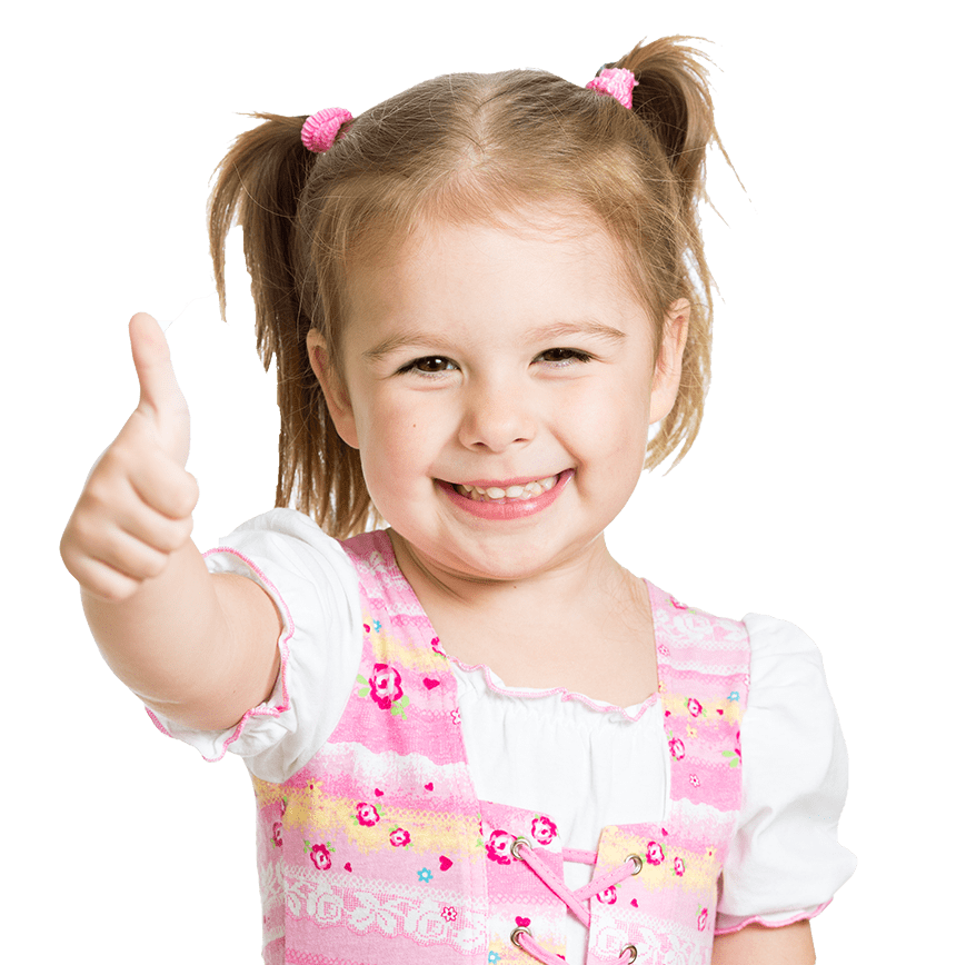 Happy Little Girl Thumbs Up PNG