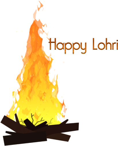 Happy Lohri Festival Celebration Fire PNG