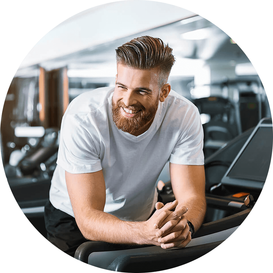Happy Man Exercisingon Treadmill PNG