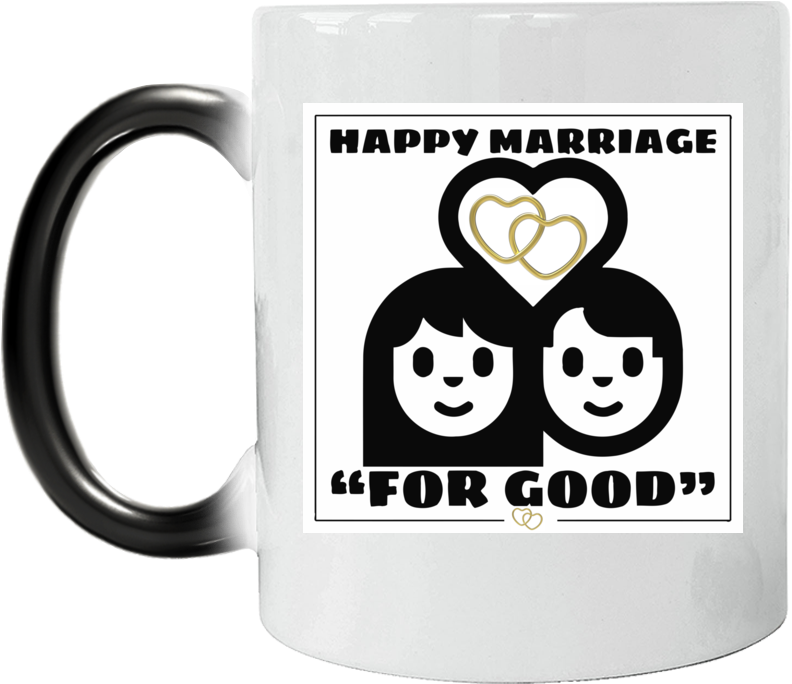 Happy Marriage Mug Design PNG