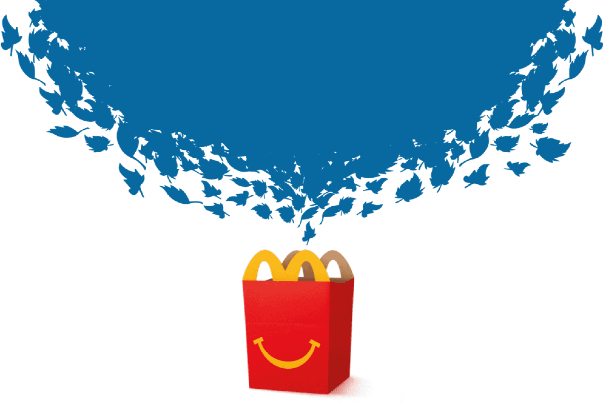 Happy Meal Box With Flying Fish Illustration PNG