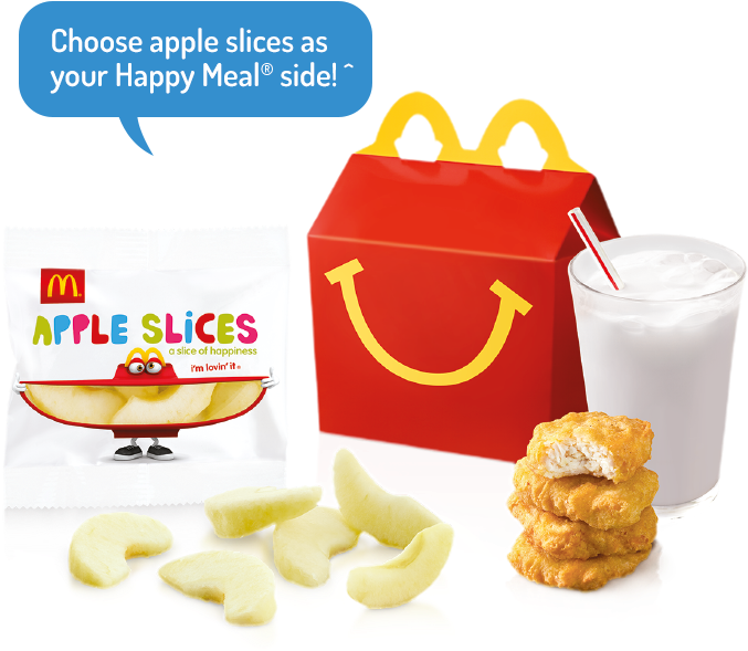 Happy Mealwith Apple Slicesand Chicken Nuggets PNG