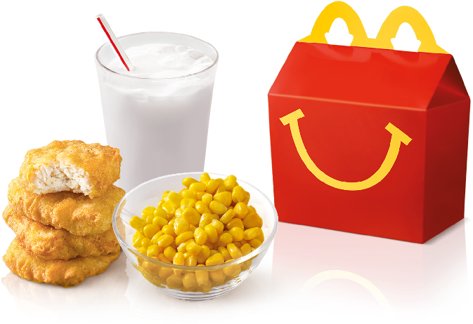 Happy Mealwith Chicken Nuggetsand Corn PNG