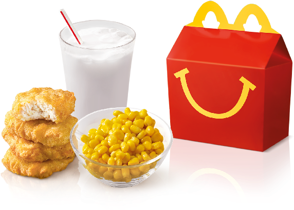 Happy Mealwith Nuggets Cornand Milk PNG
